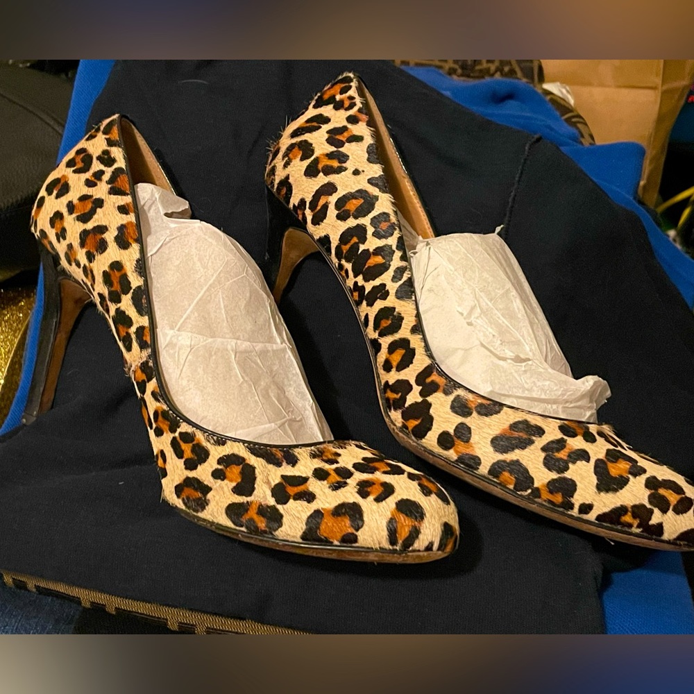 Leopard print skin heels by Ann Taylor